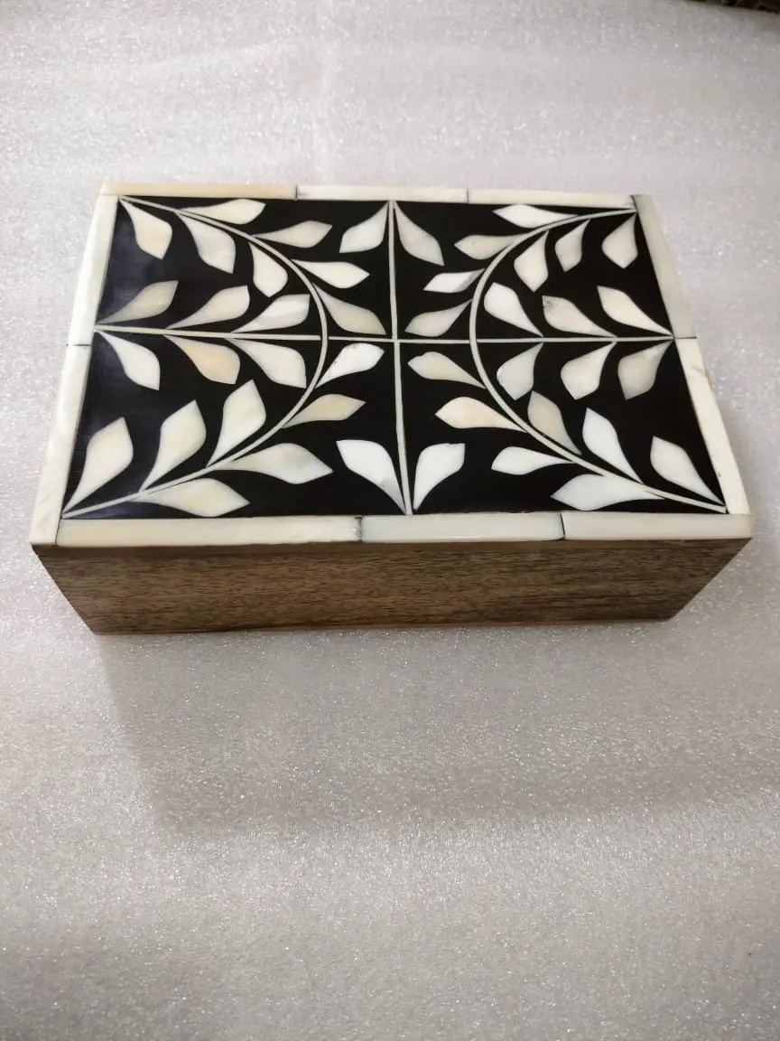 Bone Inlay Wood Box